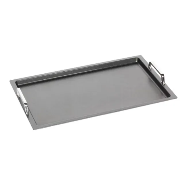 Guss-Grillplatte glatt 53 x 33 cm Griffe (GN 1/1)