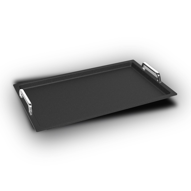 Gussplatte Grillplatte glatt 53 x 33 cm Griffe (GN 1/1)