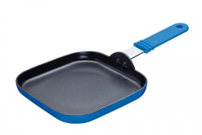 Minipfanne eckig 14x14 cm Induktion blau