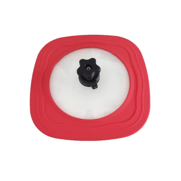 Bratdeckel eckig 24 - 28 cm rot