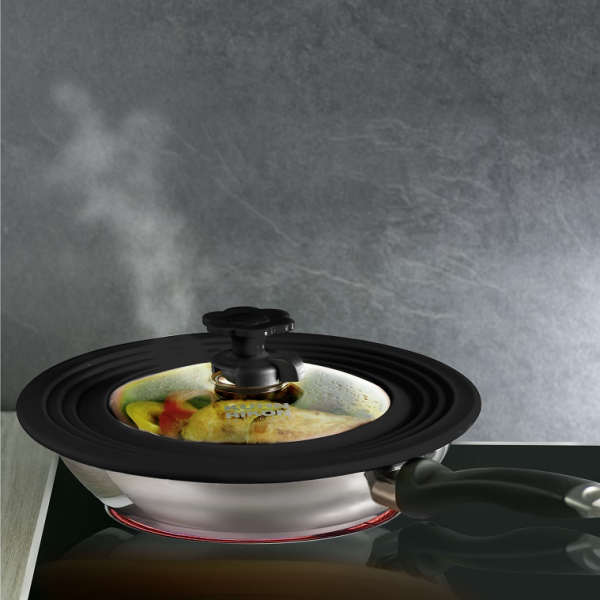 Bratdeckel groß 22 - 30 cm schwarz