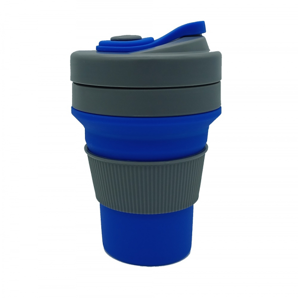 Faltbarer Trinkbecher aus Silikon blau