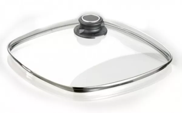 Sicherheitsglasdeckel mit backofenfestem Deckelknopf Sicherheitsglasdeckel mit backofenfestem Deckelknopf
