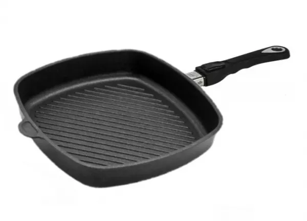 Guss-Grillpfanne quadratisch 20 bis 28 cm Guss-Grillpfanne quadratisch 20 bis 28 cm