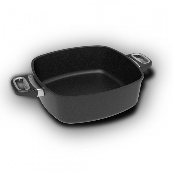 Guss-Kasserolle eckig mit 9,5 cm hohem Rand