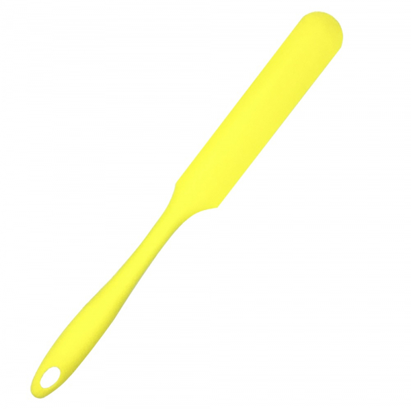 Küchenhelfer Spatel extra lang gelb aus Silikon