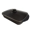 Bratreine Auflaufform groß mit Glasdeckel